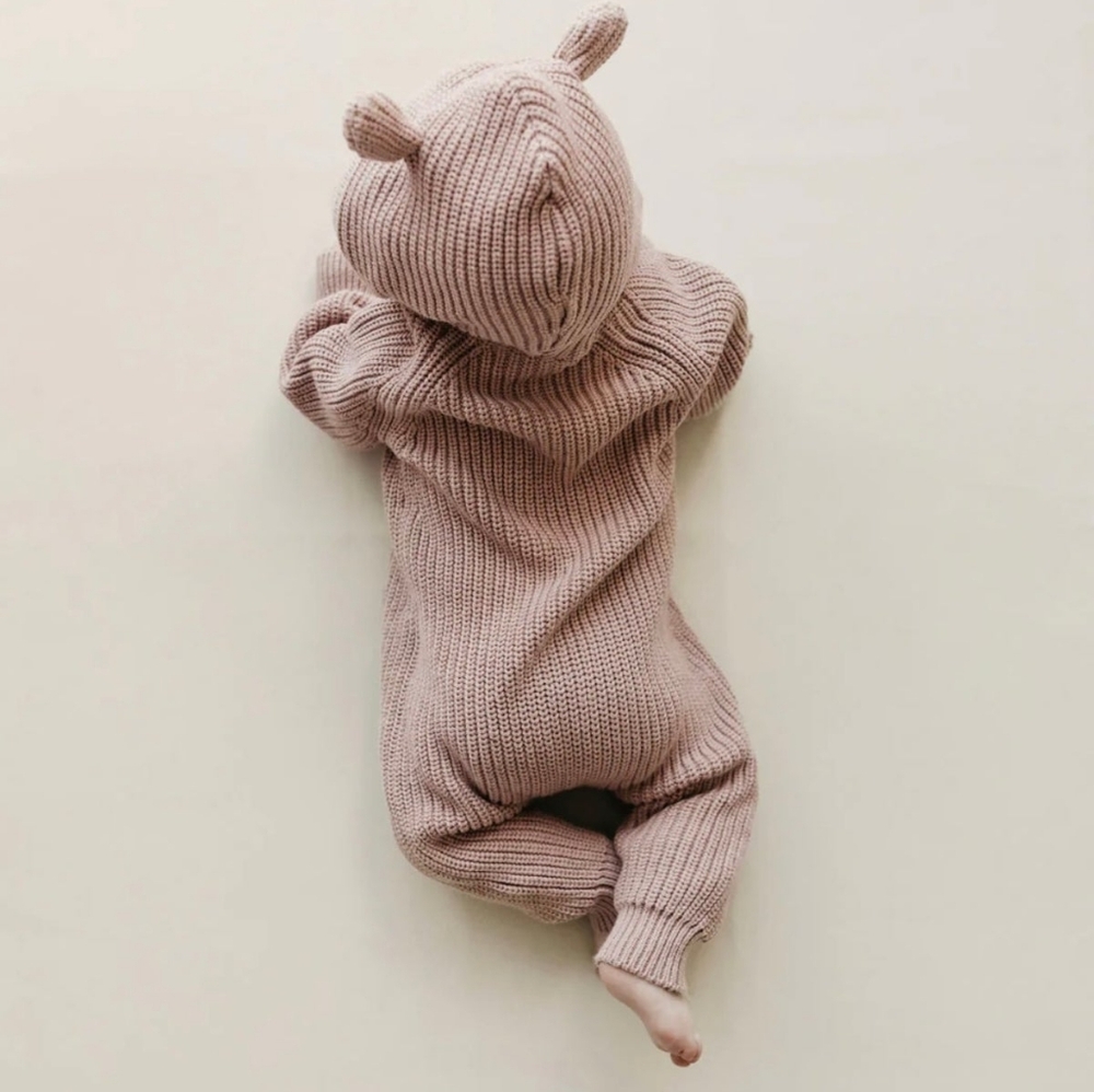 Jamie Kay Luca Knitted Onepiece - Mahogany Rose Marle 3Y